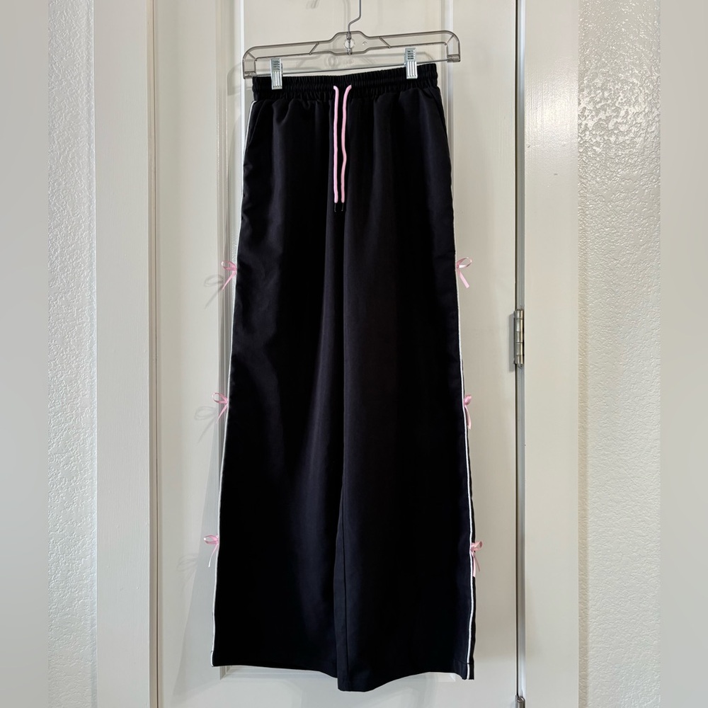 Stylish Black Kids Bottoms with Pink Accents